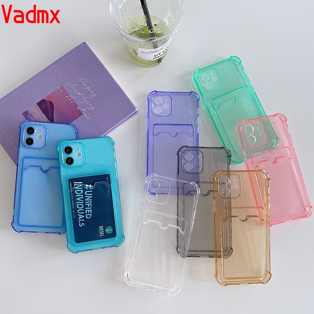 Ốp Điện Thoại Silicon Mềm Kiêm Ví Có Ngăn Đựng Thẻ Màu Trong Suốt Cho Samsung Galaxy S20 S10 Plus Ultra S10 S10e