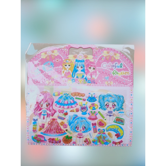 Bô sticker dán trang trí 3D công chúa đáng yêu cho bé, mẫu giao ngẫu nhiên