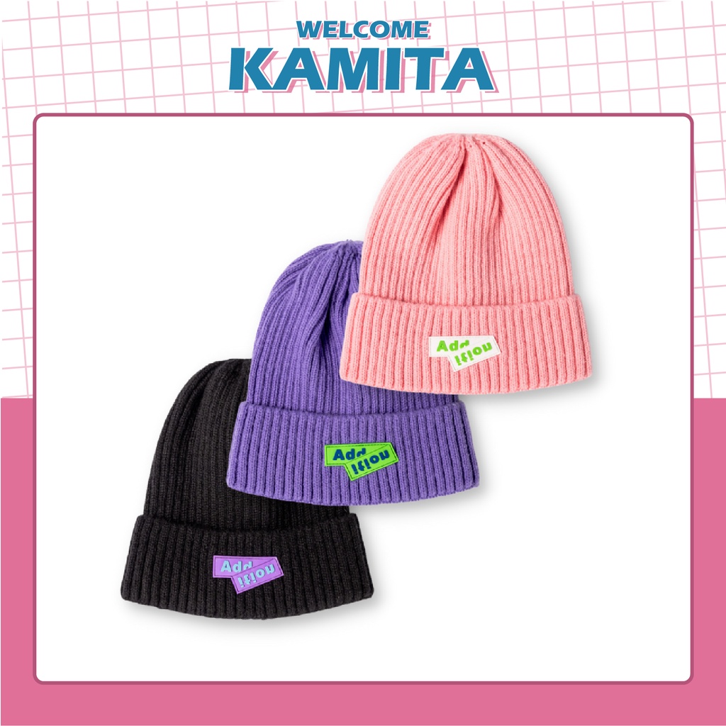Mũ Len Beanie Dài Add noiti Cao Cấp KAMITA Thời Trang Hàn Quốc, Nón Len Đẹp Unisex Nam Nữ Giá Rẻ Mùa Đông Nhiều Màu ML27