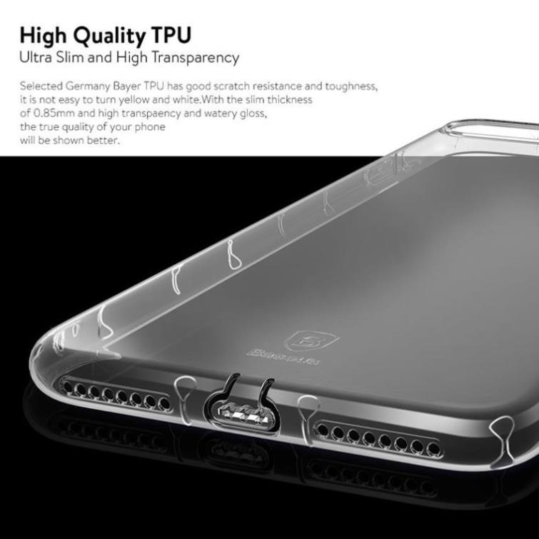 Ốp lưng silicon nhám siêu mỏng cho iPhone 7 Plus / iPhone 8 Plus chính hãng Baseus Super Slim (chống trầy)