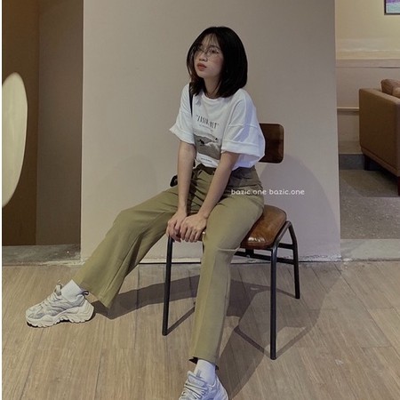 Áo phông in hình vintage oversize chất dày Bazic one