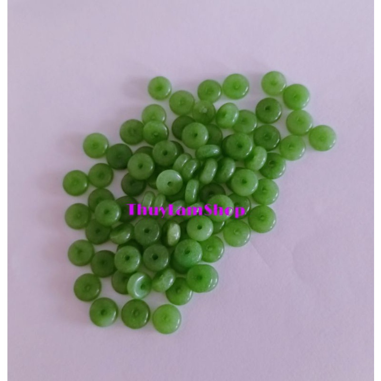 hạt đá dẹt làm bộ chặn vòng làm handmade, xỏ DIY, sưu tầm bán 1 set 6 hạt