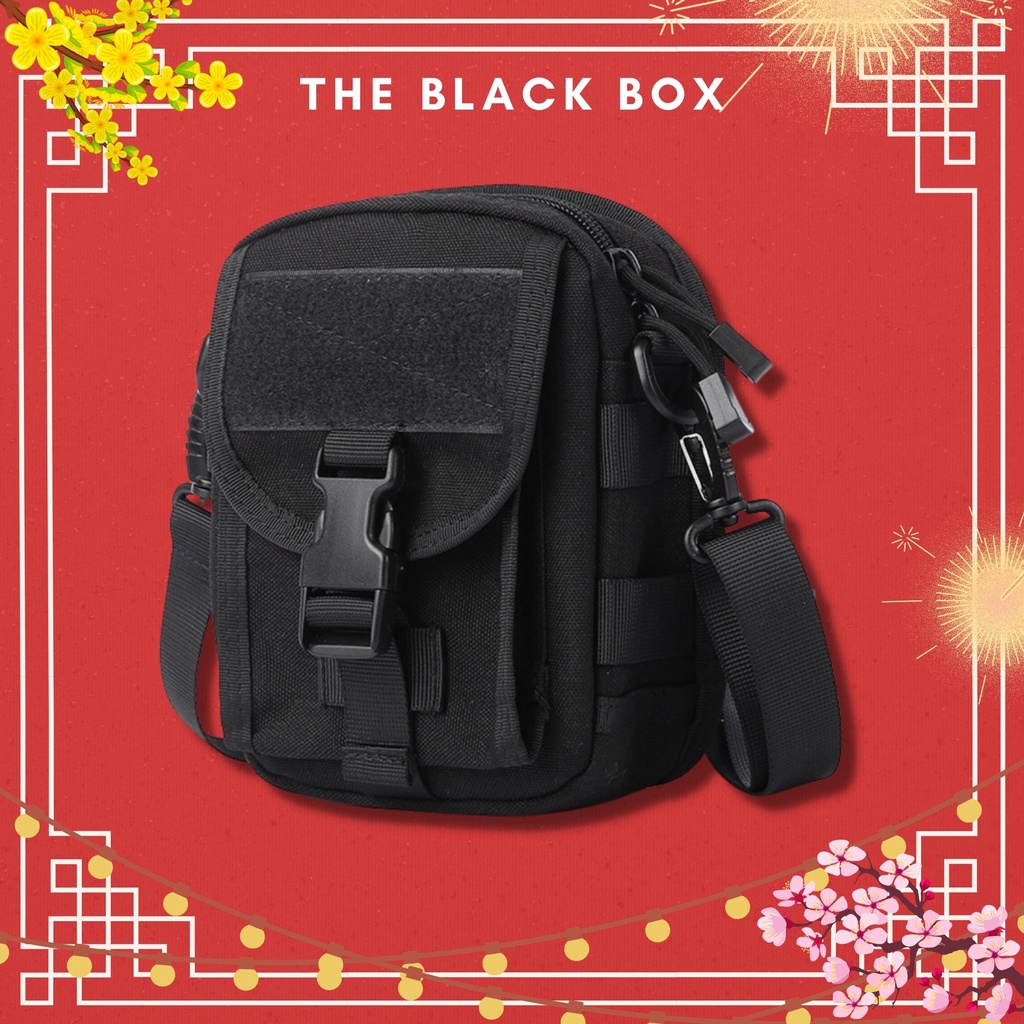 Túi Đeo Chéo Unisex Thời Trang Nam Nữ Chất Liệu Vải Polyester Dệt Trơn Cao Cấp Freeship - The Black Box