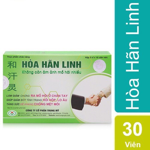 Hòa Hãn Linh |Hỗ trợ điều trị chứng ra mồ hôi nhiều, giảm hồi hộp lo âu (Hộp 30 viên)