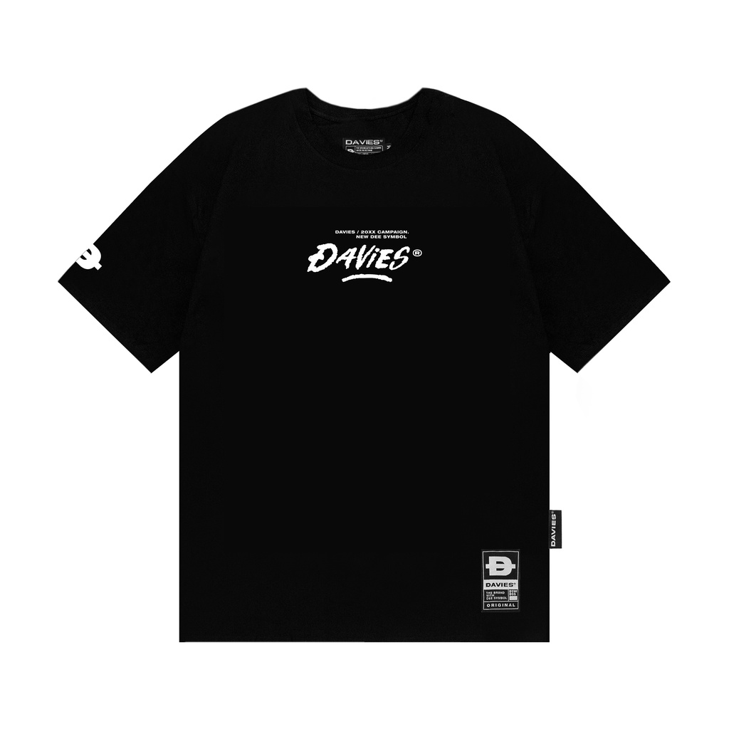 Áo phông nam nữ form rộng tay lỡ màu đen tee local brand Grunge DAVIES |D25-T2