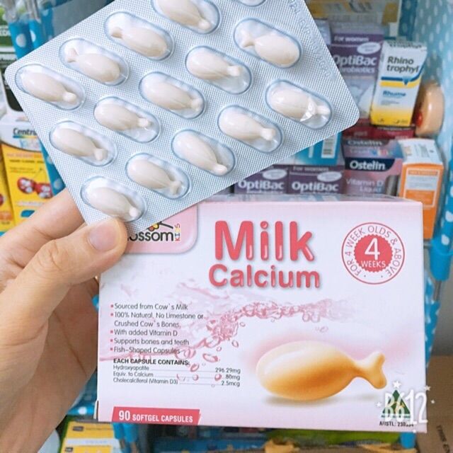 Milk canxi chắc xương blossom dạng vỉ 30 viên cho bé