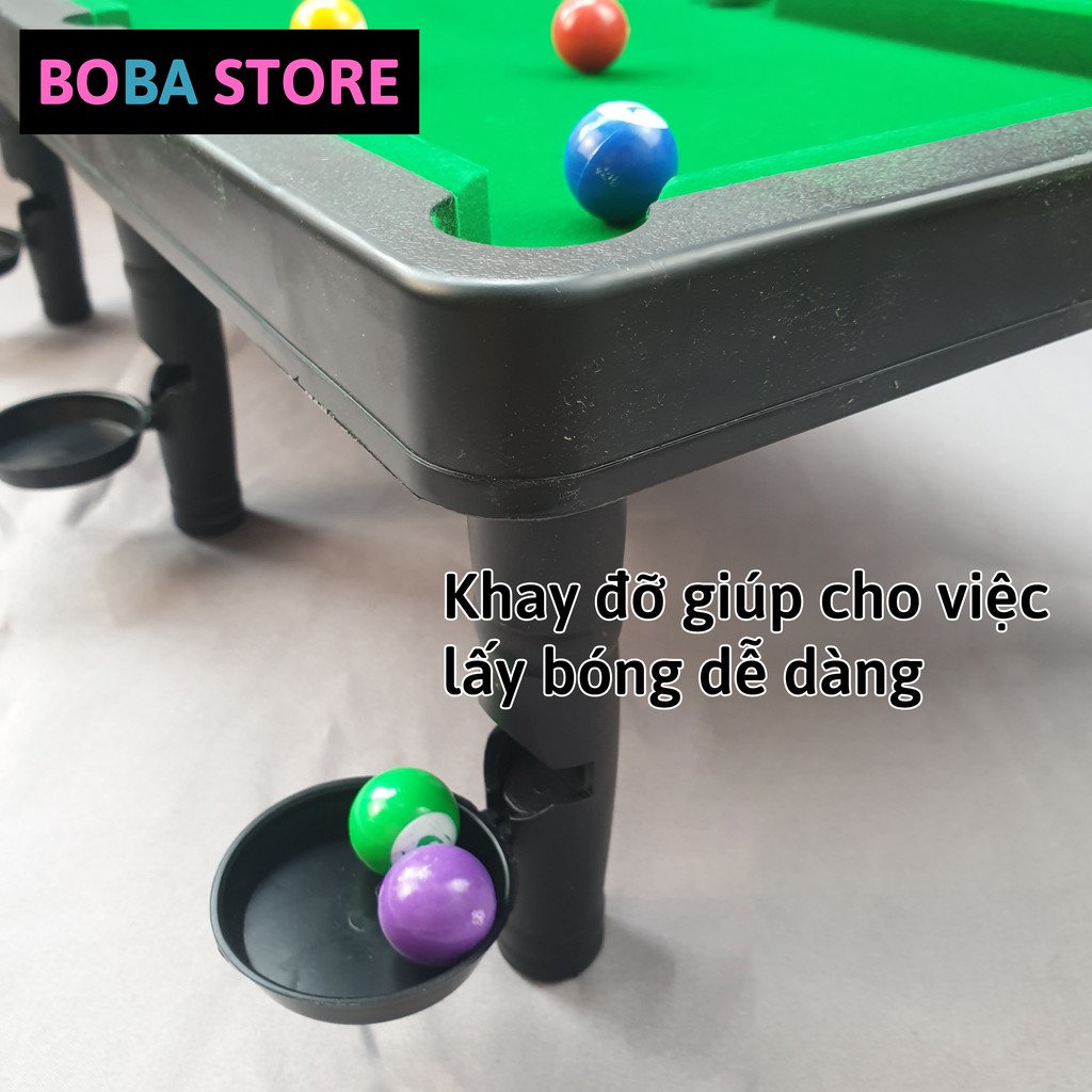 Bàn Bi a Mini BoBa Store Bida Mini giá rẻ cho trẻ em và người lớn, 10 bi Đánh Số - Mặt bàn Nỉ không bong