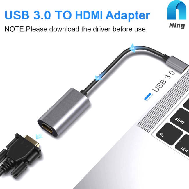 Cáp Chuyển Đổi Usb 3.0 Sang Hdmi 1080p Hd Chuyên Dụng Cho Máy Chiếu