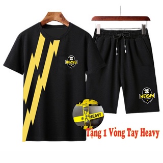(SALE HOT) Bộ Nam Hè Free Fire [ TẶNG 1 VÒNG TAY HEAVY ]  Đội Tuyển Team Heavy Màu Đen in 3D Cực Chất