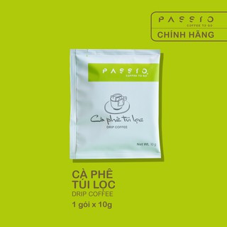 Cà phê túi lọc 100% nguyên chất rang mộc - Passio Coffee (1gói x 10g)