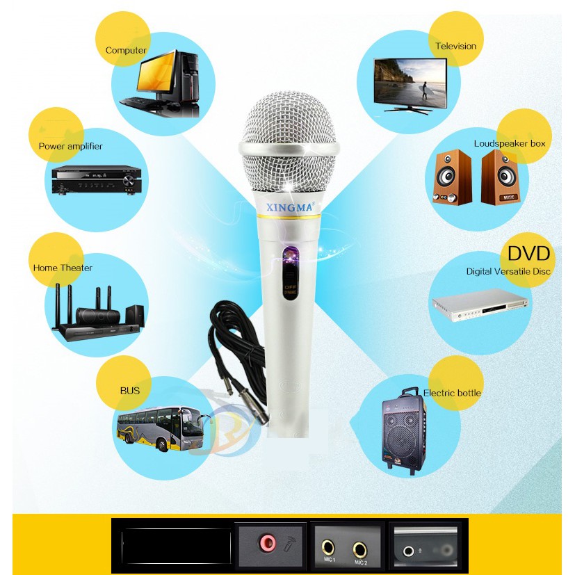 Mic, Micro, Micro Karaoke XINGMA AK-319 dòng mic có dây giá rẻ, chất lượng cao,tương thích với mọi loại dàn karaoke