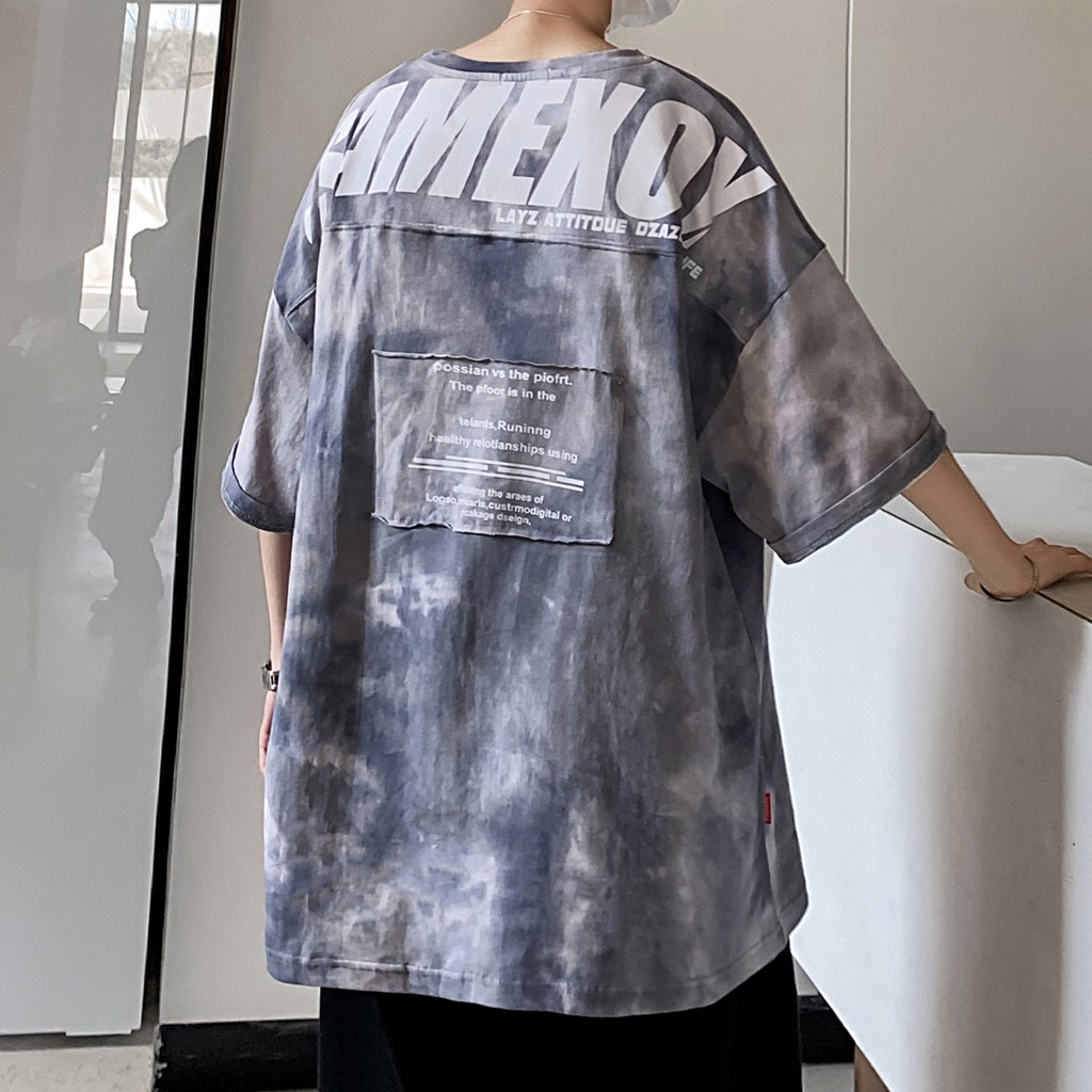 Áo Thun Nam Ngắn Tay SAMEXOY In Loang Hai Màu Cá Tính Style Hàn Quốc ZENKODLMEN AO TOP NAM 90000168