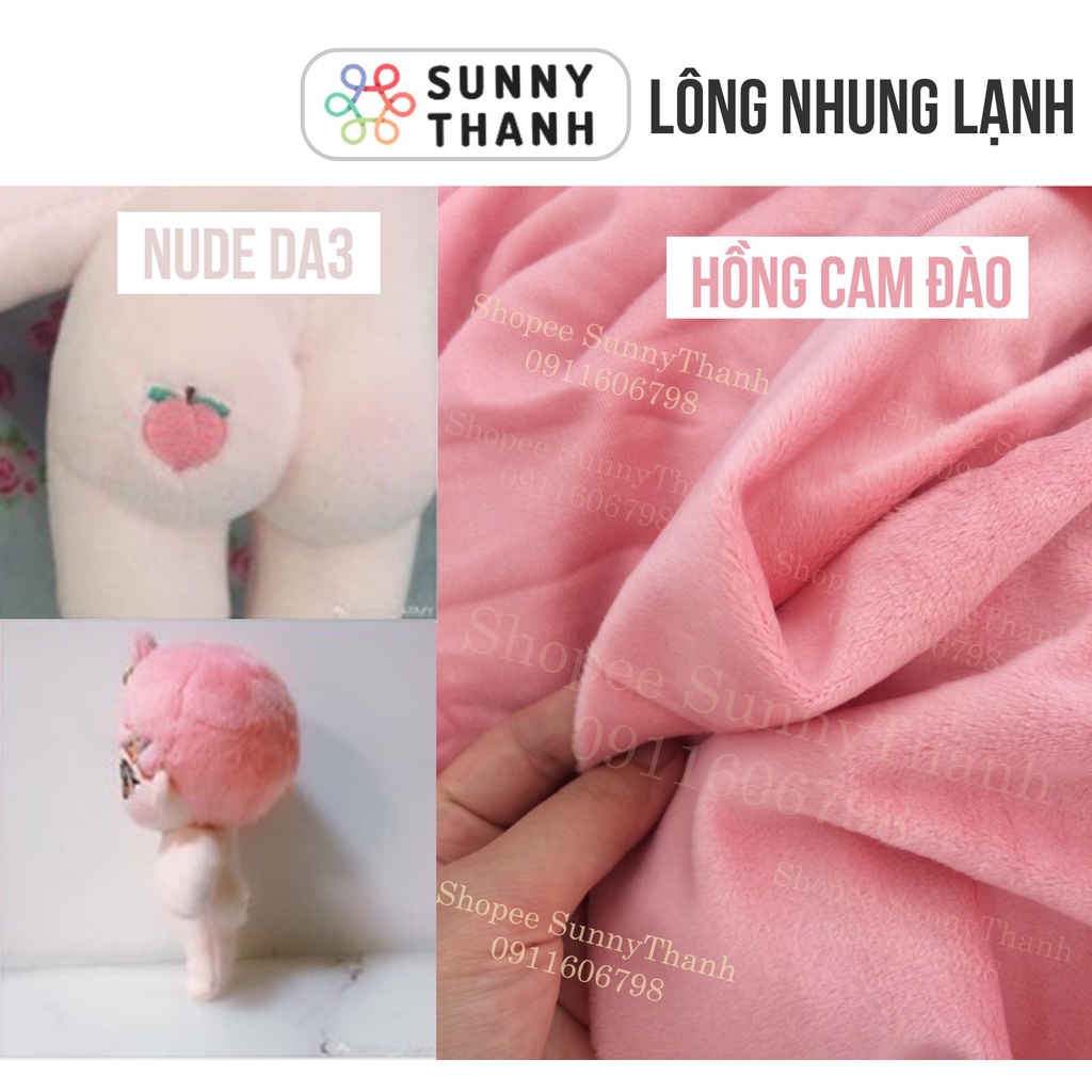 25cm*25cm  Vải lông nhung may doll siêu rẻ siêu mịn oufits doll, scrunchies 2525