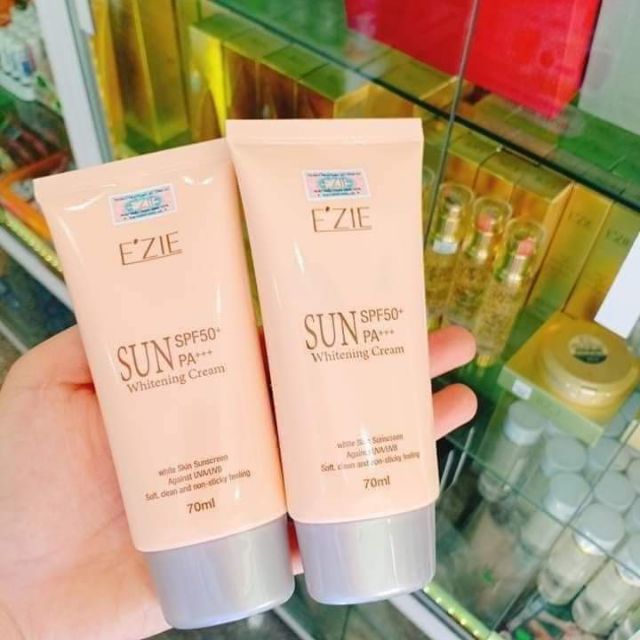 Kem chống nắng EZIE  bảo vệ da khỏi tia cực tím ,tia UV ,suốt 8 giờ SUN WHITENING CREAM SPF 50+ 70ML