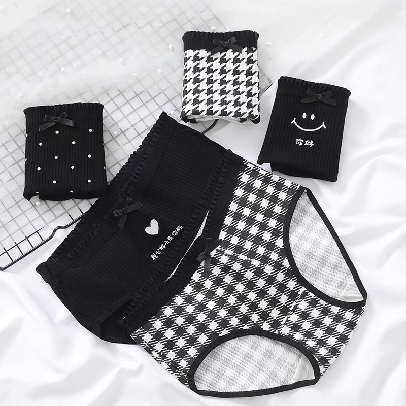 [Có M] Quần Lót Nữ Cotton Màu Đen Nhiều Hoạ Tiết Chíp Nữ Màu Đen Xinh Xắn Dễ Thương Mainia Shop