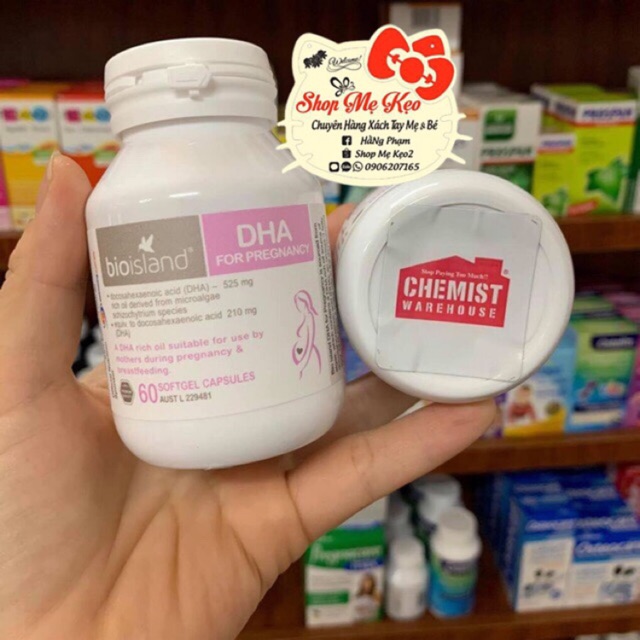 DHA Bầu Nuôi Bé Thông Minh Từ Trong Bụng Mẹ Bioisland Lọ 60 Viên