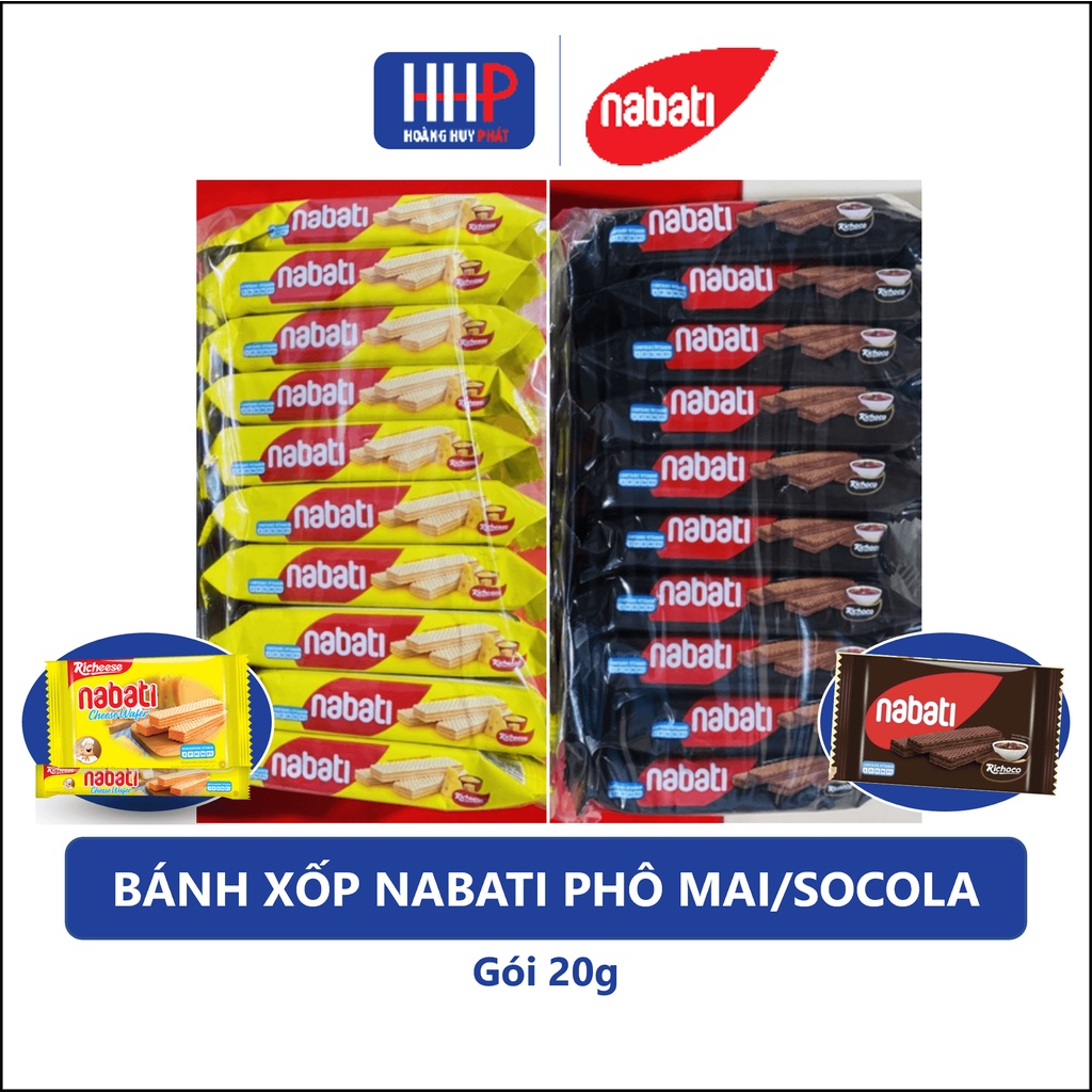 Date mới nhất - Bánh xốp Nabati vị Phô / mai Socola 20g x bì 10 gói