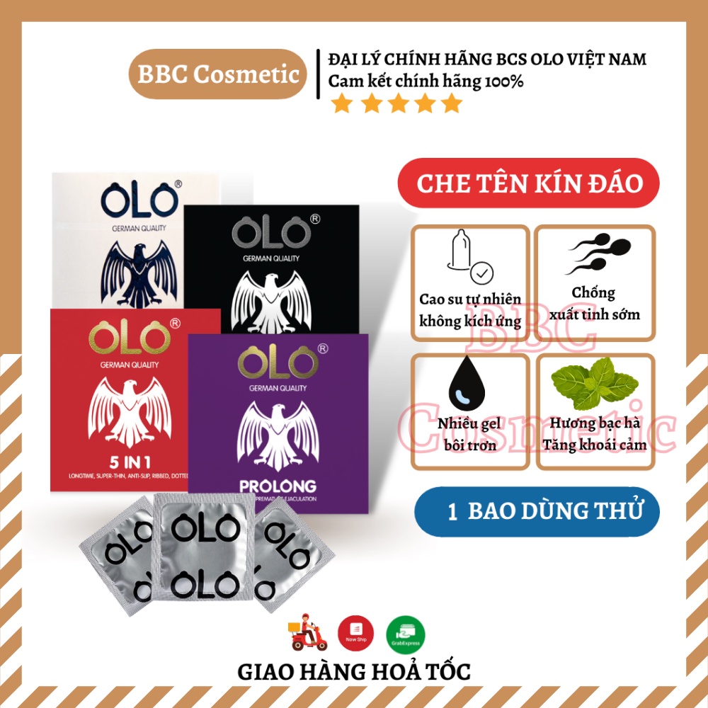 Bao Cao Su OLO Siêu Mỏng 0.02 - 0.03mm Chống Xuất Tinh Sớm Nhiều Gel Bôi Trơn Hàng Việt Nam Chất Lượng Cao