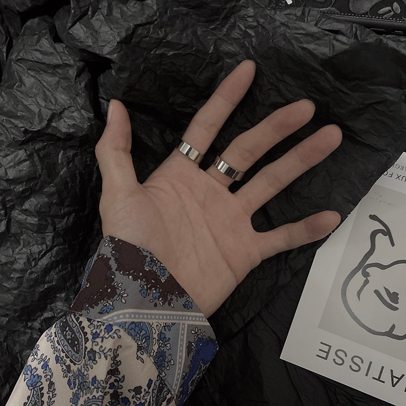 Nhẫn Thép Titan Không Phai Màu Kiểu Dáng Đơn Giản Dành Cho Nam Và Nữ