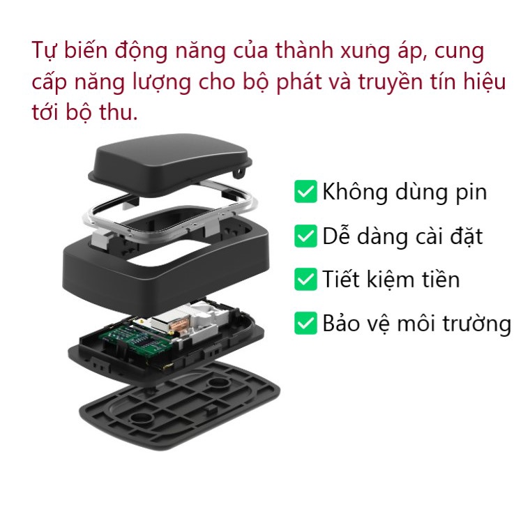 Chuông Cửa Không Dây Không Dùng Pin, Chuông Bấm Vĩnh Cửu Chống Nước Khoảng Cách 200m Báo Động Người Già - Home Utilities