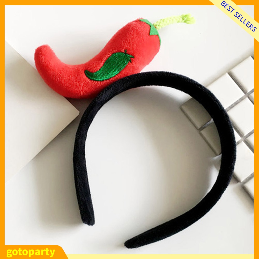 Băng Đô Cài Tóc Phủ Lông Họa Tiết Dưa Hấu / Dâu Tây Dễ Thương Cho Bé Gái