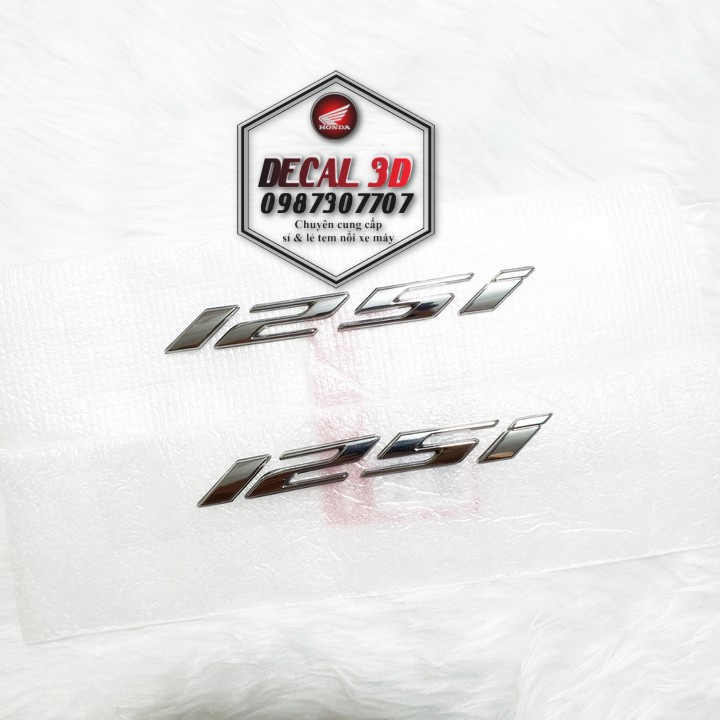 TEM SỐ 125i 3D MÀU BẠC CHO CLICK VARIO PCX FUTURE AB