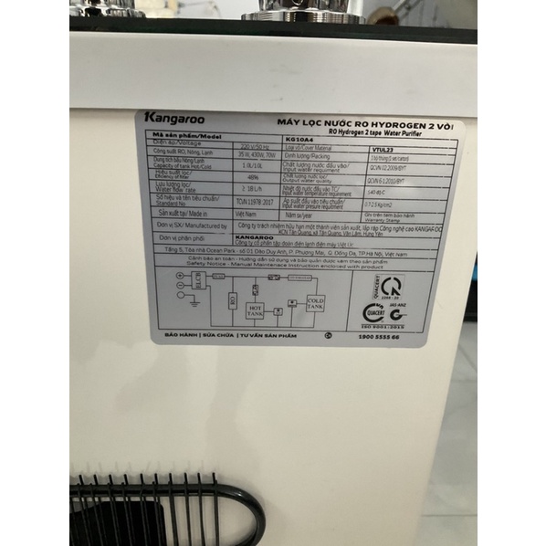 Máy lọc nước R.O nóng lạnh Hydrogen Kangaroo KG10A4VTU 10 lõi - Hàng trưng bày