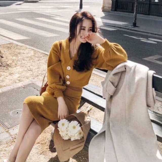 Set váy len quảng châu cao cấp