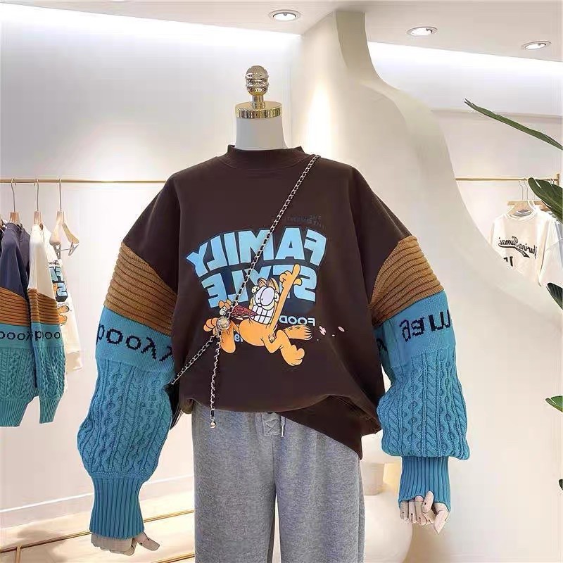 Áo Sweater nữ nỉ | Áo thun nữ| Áo nỉ nữ form rộng tay len phong cách trẻ trung Hàn Quốc 2021