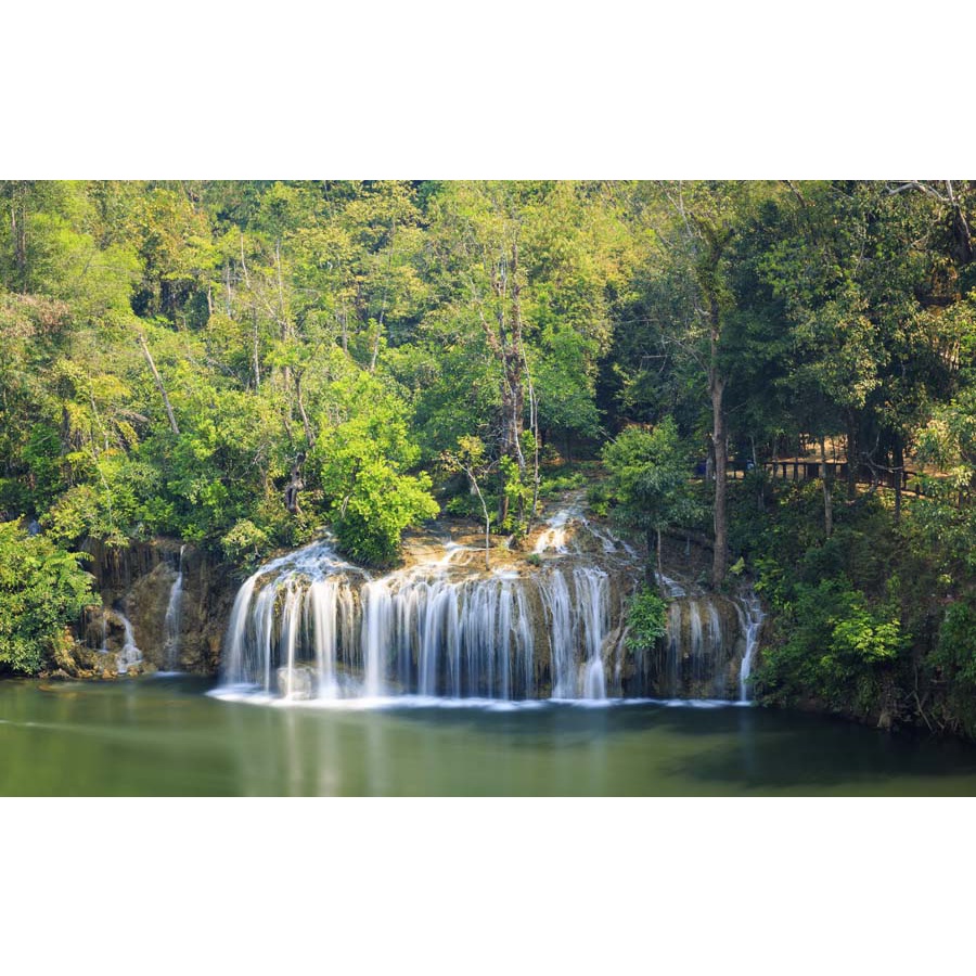 Tranh 3D phong cảnh thác nước chảy, sông suối nên thơ