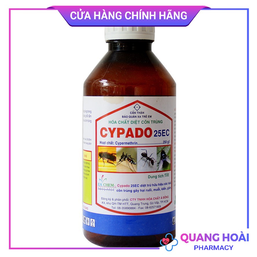 Cypado 25EC ( Ấn độ ) - Thuốc diệt muỗi, gián , côn trùng chai 1 lít
