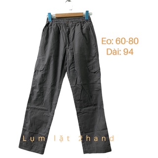 Quần túi hộp nữ cargo pants 2hand, Quần dài ống rộng túi hộp 2hand phong cách nhật bản, Quần dài nữ Unisex