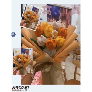 Bó hoa tuylip móc bằng len handmade