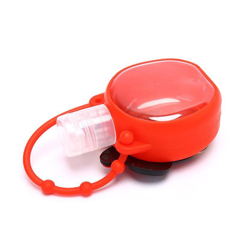 Bình đựng nước rửa tay sát khuẩn mini treo balo móc khóa vỏ ngoài bằng silicon kiểu dáng hoạt hình dễ thương