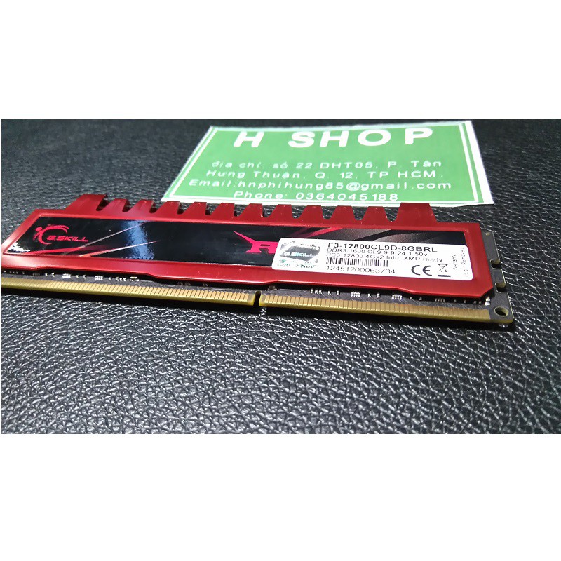 Ram tản nhiệt 8Gb DDR3 bus 1333 - 10600U (Kit 2x4gb), ram bộ hiệu GSKILL - RIPJAWS, tháo máy chính hãng, bảo hành 3 năm