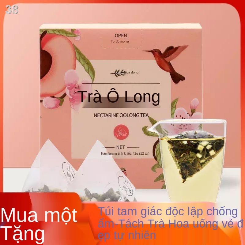 DMua 1 tặng 1] Trà ô long đào hoa bạch sinh viên túi tam giác kết hợp thảo dược