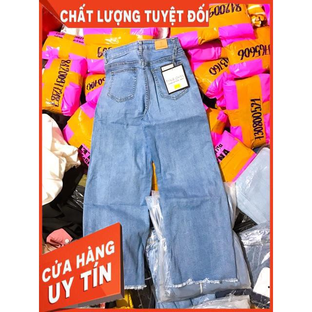 [hình thật] Quần Jeans ống xuông CẠP CAO TRÊN RỐN