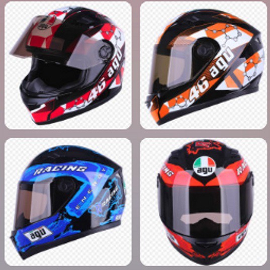 NÓN BẢO HIỂM MOTO AGU LOẠI XỊN CÓ TÚI ĐỰNG MÀU ĐEN - LMUYVU