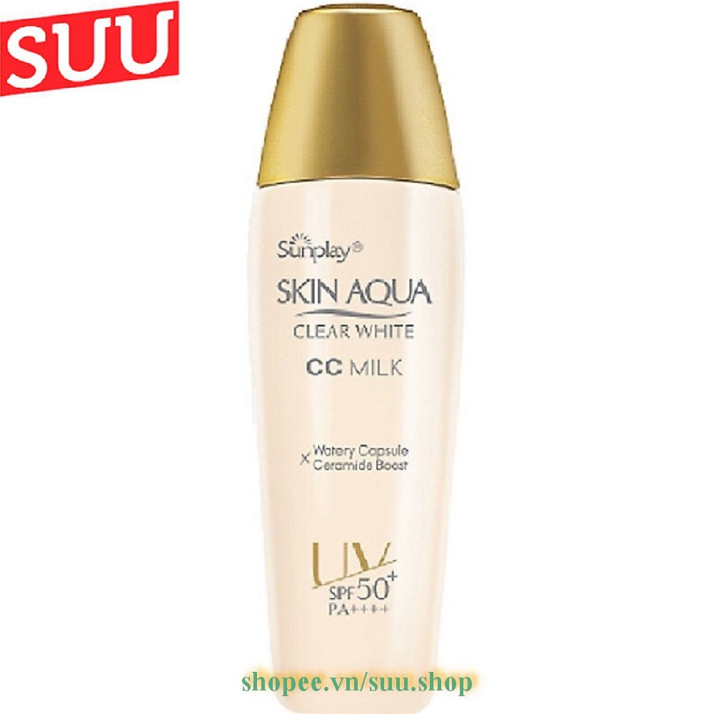 Sữa Chống Nắng 25G Sunplay Skin Aqua Clear White CC Milk SPF50+, PA++++ Dưỡng Da & Trang Điểm Nhẹ, suu.shop Cam Kết 100%