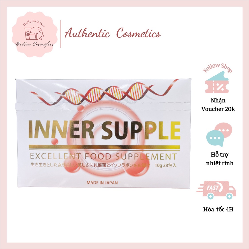 Nước uống tăng nội tiết tố Collagen Inner supple - Full hộp - 28 gói