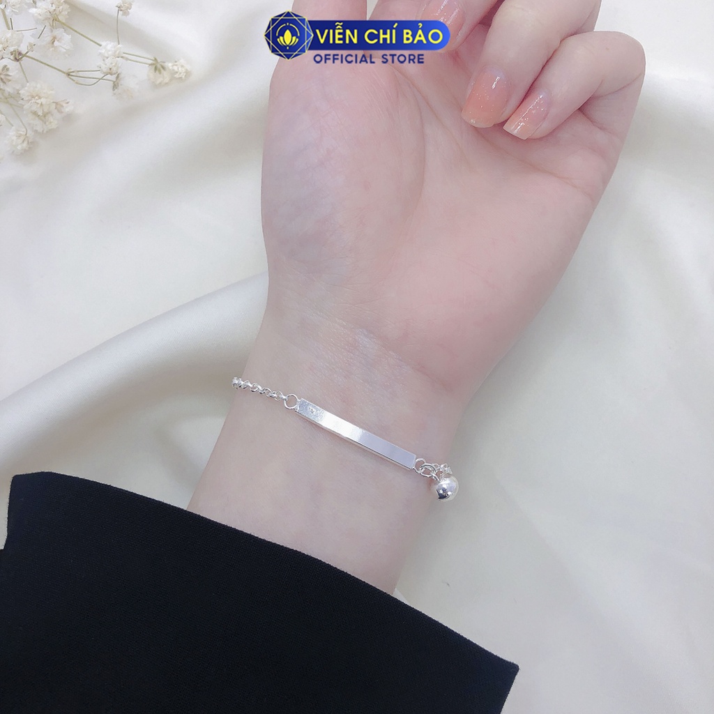 Lắc tay bạc nữ chuông khắc tên chất liệu bạc 925 thời trang phụ kiện trang sức nữ Viễn Chí Bảo L400555