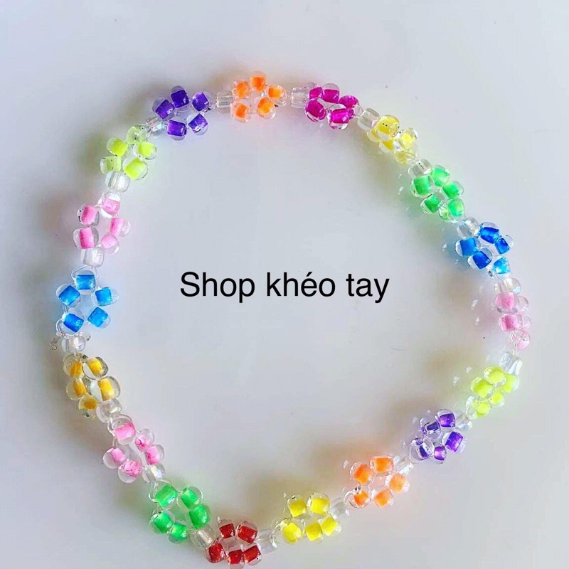 Vòng tay hạt cườm pha lê: Hoa mùa xuân