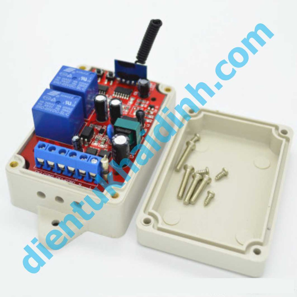 hộp module RF 2 RELAY, input 220VAC, 433Mhz, hộp nhựa outdoor kde2191