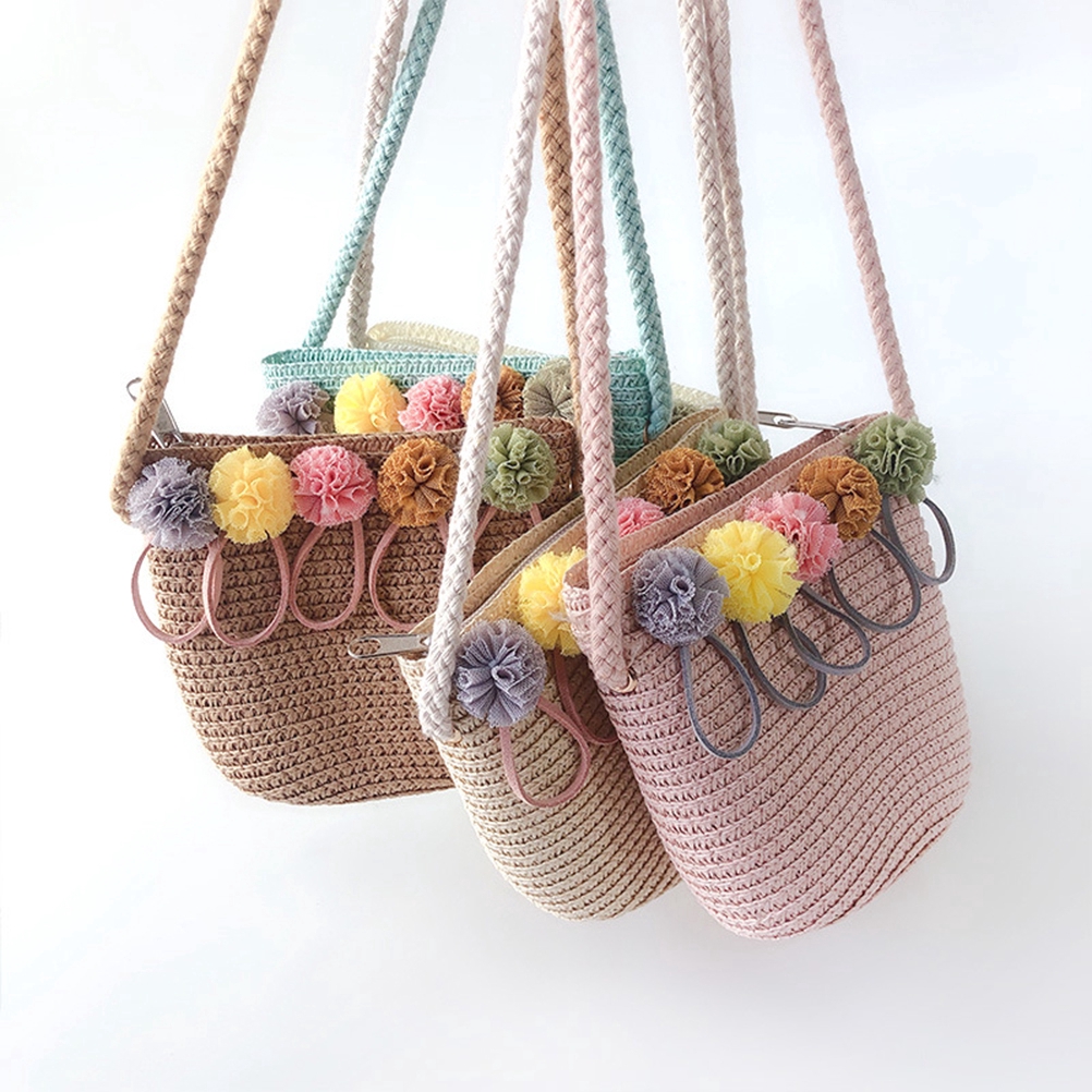 Túi đeo chéo rơm đan mùa hè cho bé