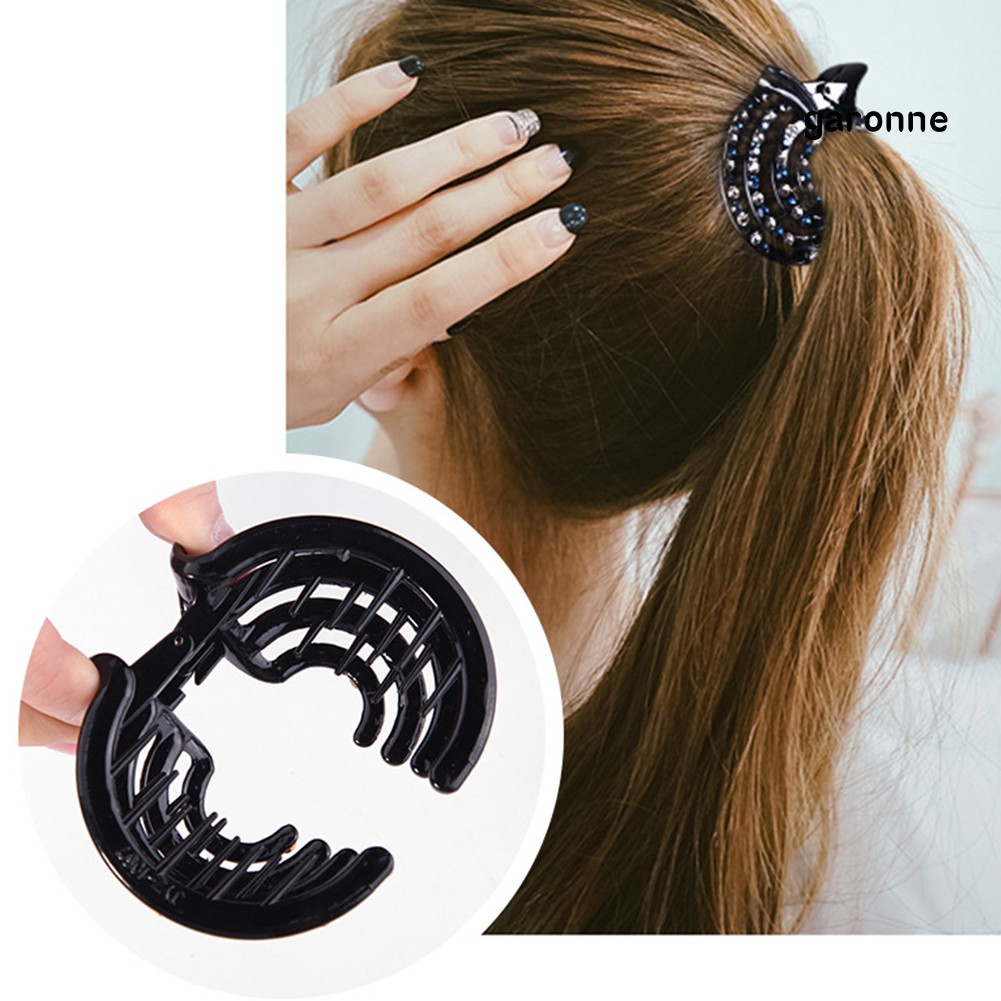 Kẹp Búi Tóc Tròn Đính Đá Thời Trang Cho Nữ