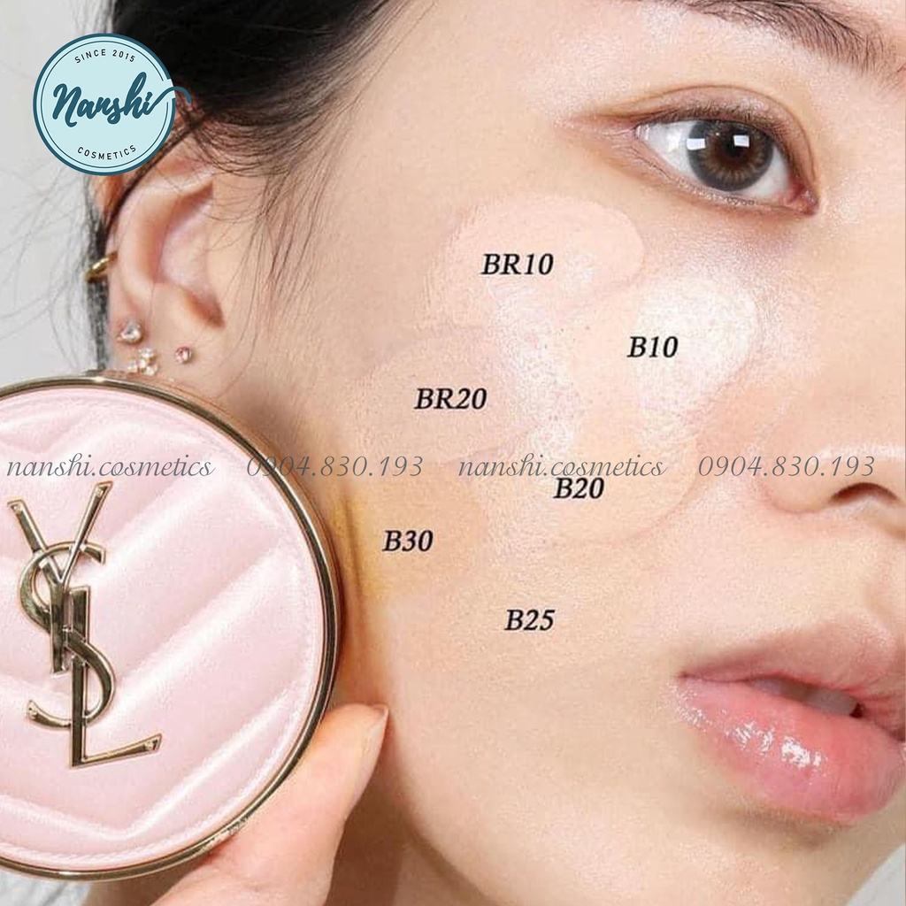 Phấn nước YSL Touche Eclat Glow-Pact Cushion High Cover Mesh Foundation 2022