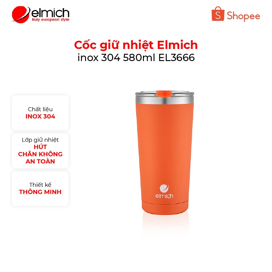 Cốc giữ nhiệt Elmich inox 304 580ml EL3666