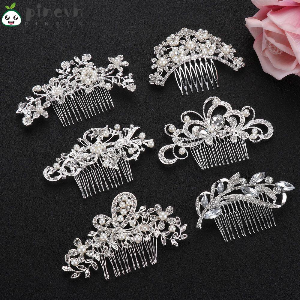 Lược Cài Tóc Trang Trí Hình Hoa Lá Cho Cô Dâu