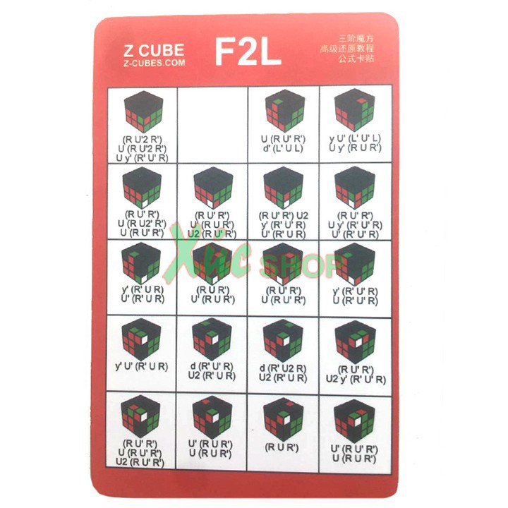 Bộ thẻ công thức rubik Z-Cube CFOP PLL F2L OLL