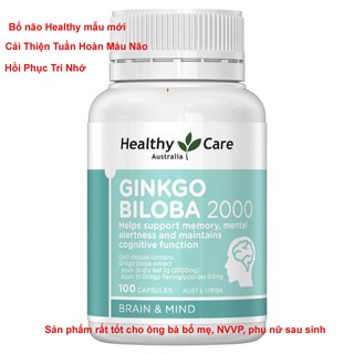 [Mẫu mới] Bổ não Ginko Biloba 2000, viên uống bổ não, tuần hoàn máu não, 100 viên, hàng úc